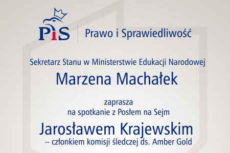 Spotkanie z Posłem na Sejm Jarosławem Krajewskim