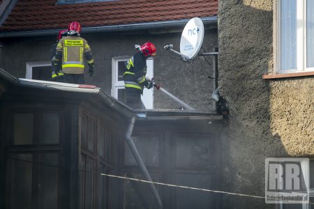 Pożar przy ul. Stefana Żeromskiego w Kamiennej Górze