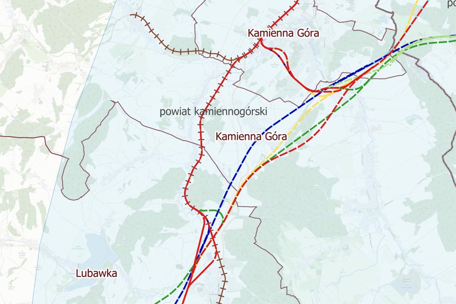 Stanowisko miasta Kamienna Góra ws. trasowania linii szybkich prędkości CPK