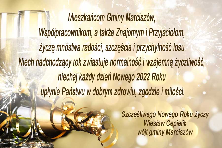 Życzenia noworoczne od wójta gminy Marciszów