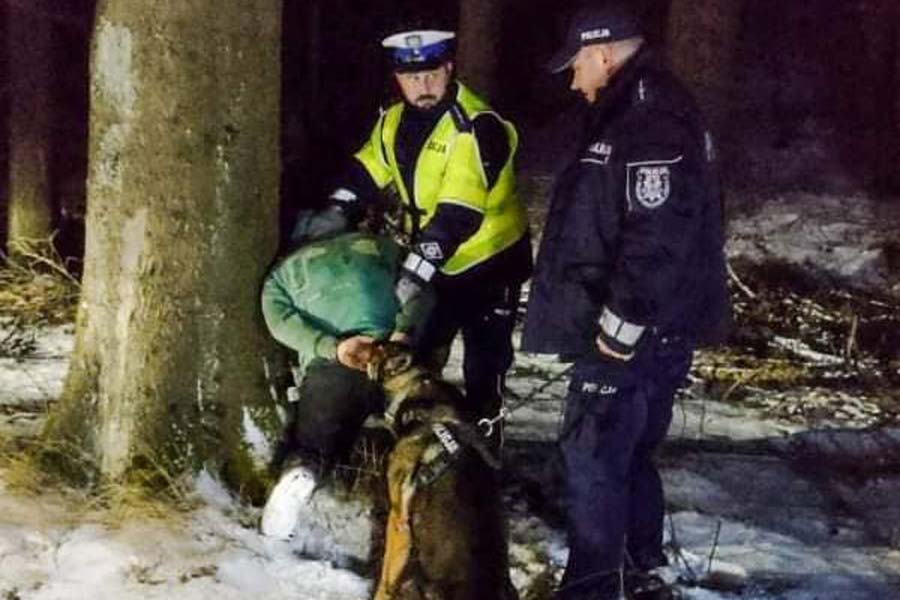 Omal nie potrącił policjanta – został wytropiony przez Jukona, policyjnego psa